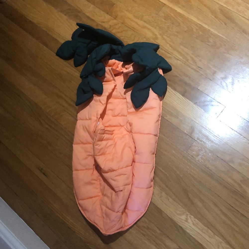 Quilted carrot baby bunting
